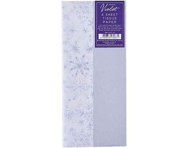 4PC SILVER SNOWFLAKE PRINTED TISSUE SHEETS 12S