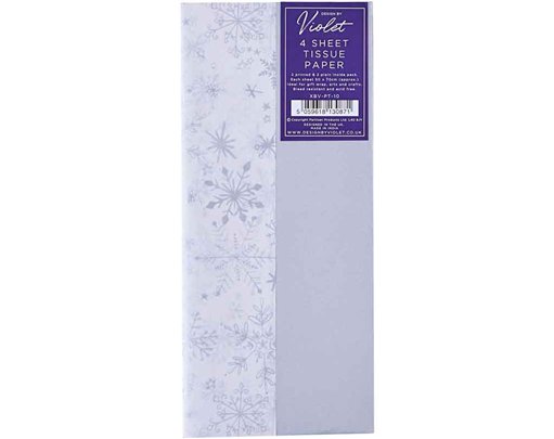 4PC SILVER SNOWFLAKE PRINTED TISSUE SHEETS 12S