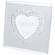 4x4in MIRROR GLASS CRYSTAL HEART PHOTO FRAME
