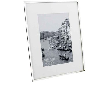 4x6in SILVERPLATED PHOTO FRAME WHITE BORDER