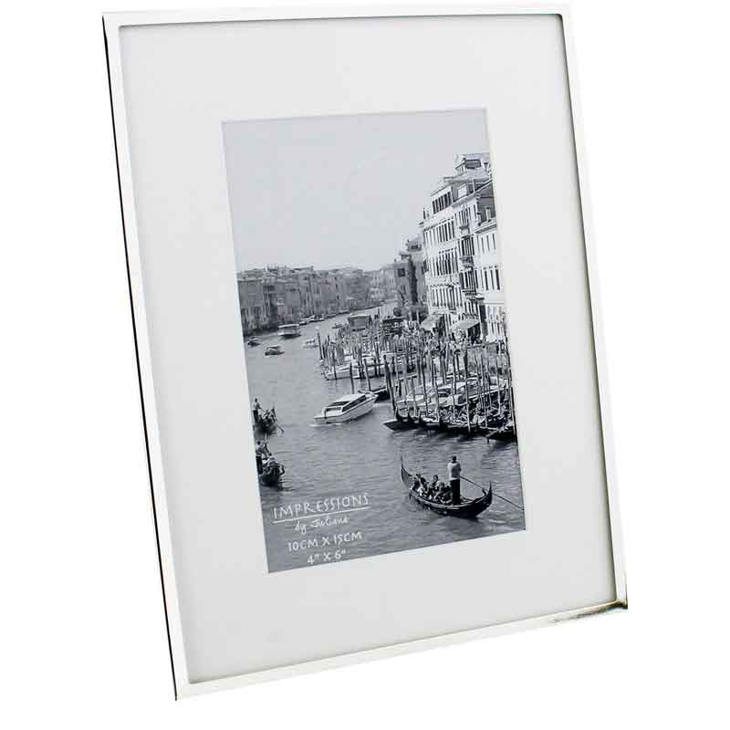 4x6in SILVERPLATED PHOTO FRAME WHITE BORDER