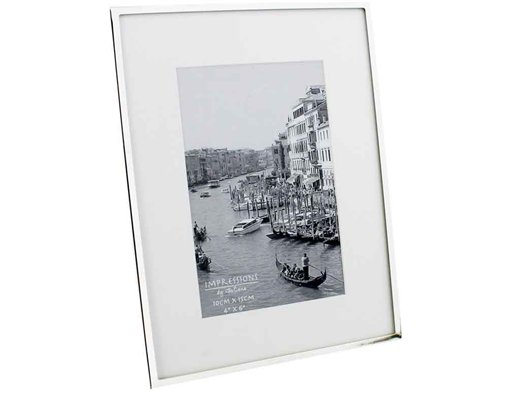 4x6in SILVERPLATED PHOTO FRAME WHITE BORDER