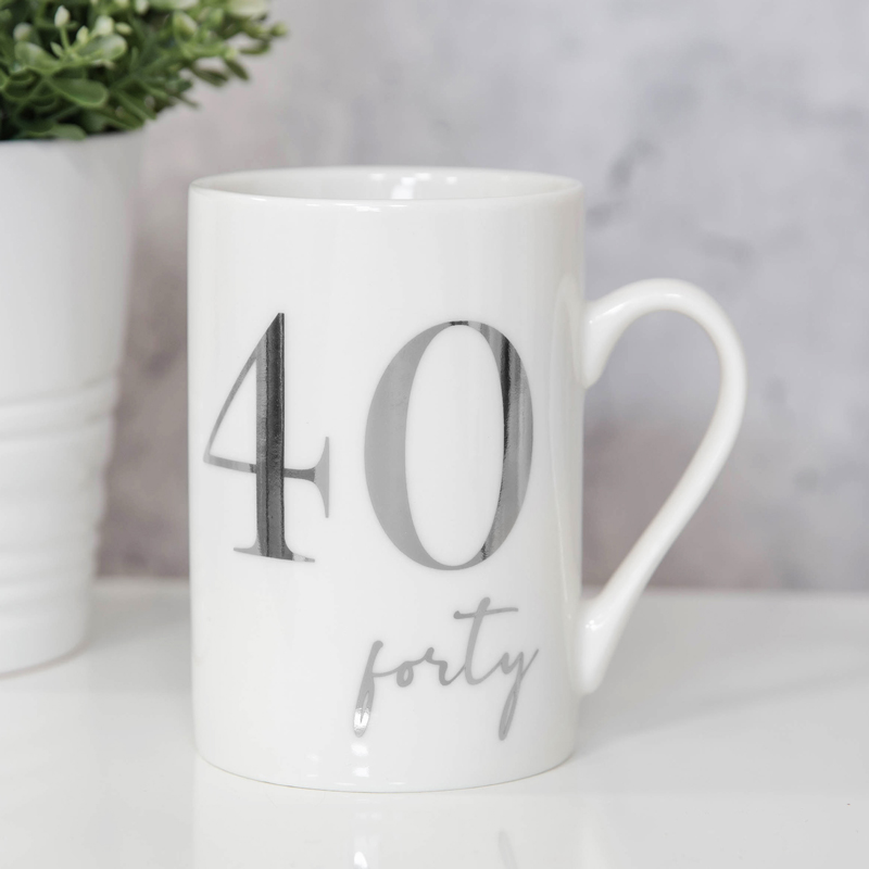40TH BONE CHINA WITH SILVER FOIL