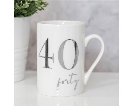 40TH BONE CHINA WITH SILVER FOIL