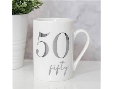 50TH BONE CHINA WITH SILVER FOIL