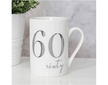 60TH BONE CHINA WITH SILVER FOIL