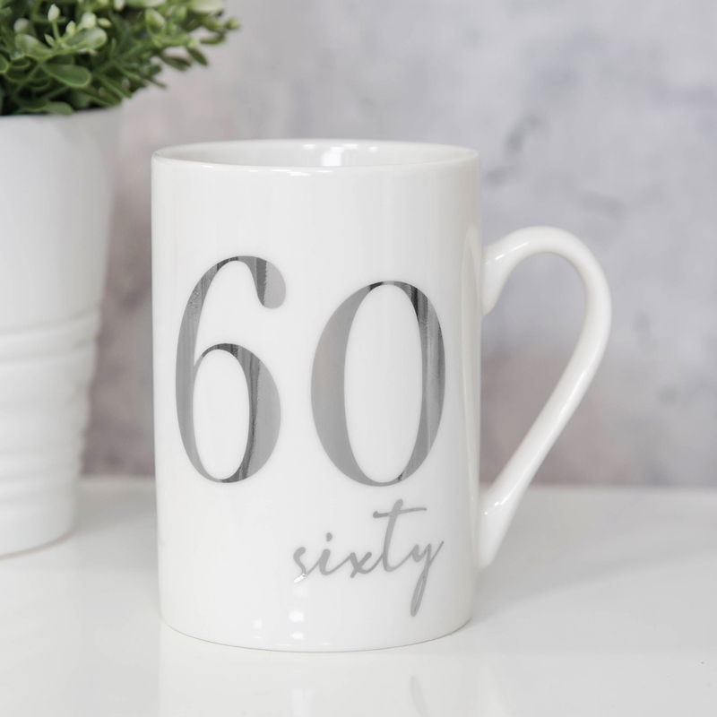 60TH BONE CHINA WITH SILVER FOIL