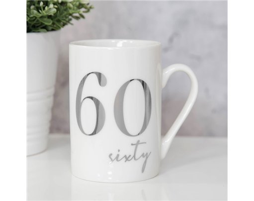 60TH BONE CHINA WITH SILVER FOIL