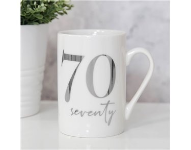 70TH BONE CHINA WITH SILVER FOIL