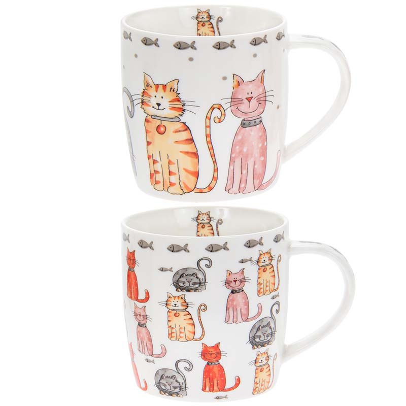 2ASST FAITHFUL FRIENDS CAT MUG