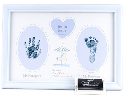 BABY BOY HAND AND FOOT PRINT FRAME