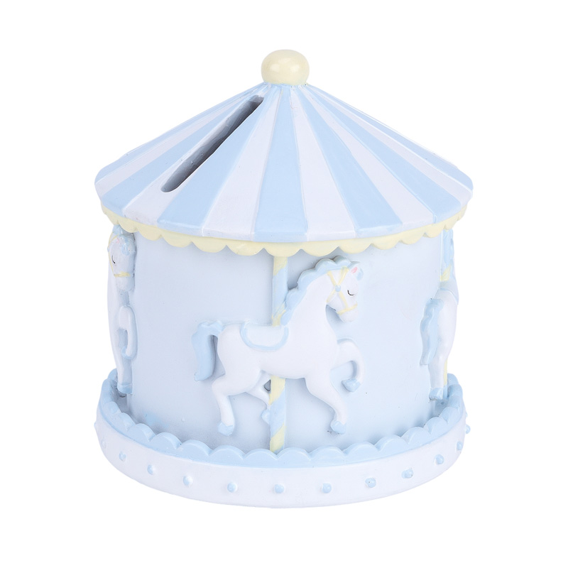 11cm BLUE BABY CAROUSEL MONEY BOX