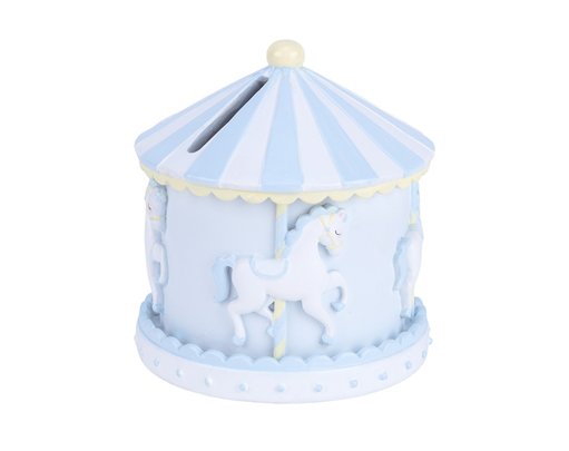 11cm BLUE BABY CAROUSEL MONEY BOX