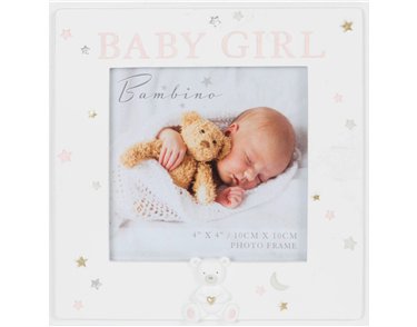 4x4in BAMBINO RESIN BABY GIRL PHOTO FRAME