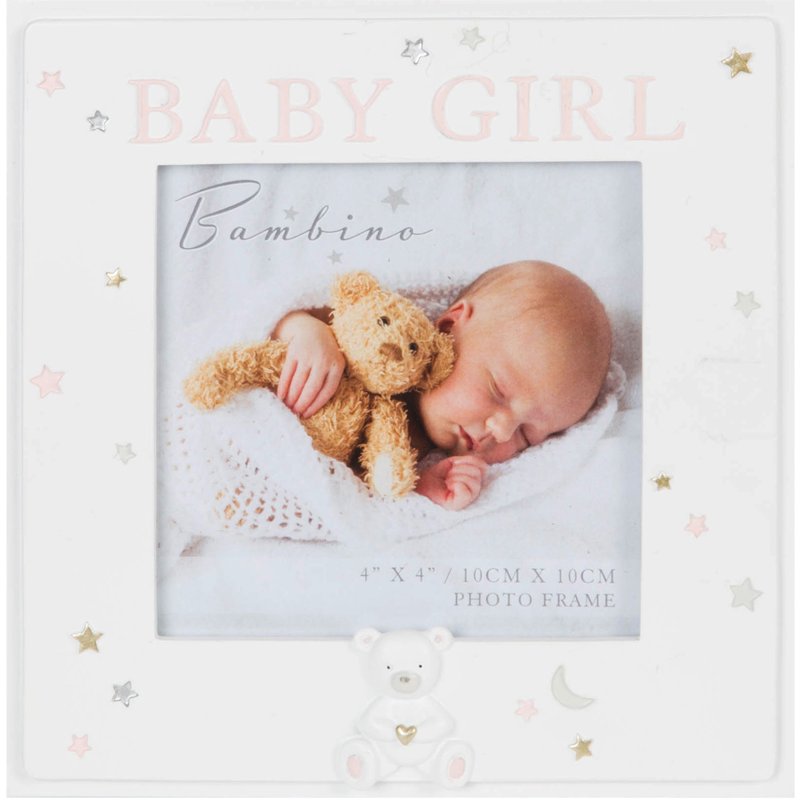 4x4in BAMBINO RESIN BABY GIRL PHOTO FRAME