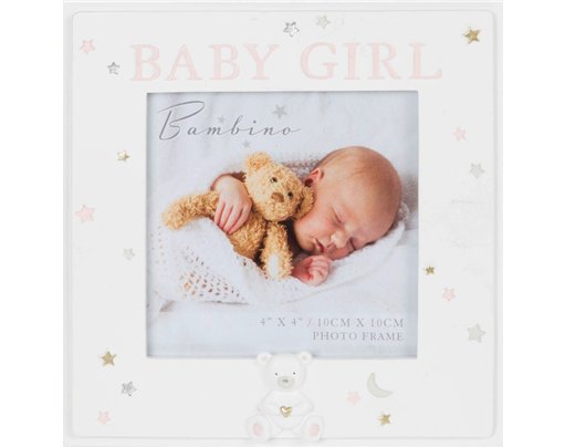 4x4in BAMBINO RESIN BABY GIRL PHOTO FRAME
