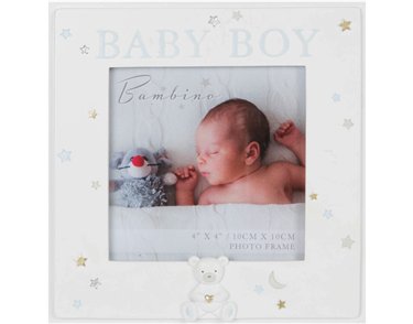 4x4in BAMBINO RESIN BABY BOY PHOTO FRAME