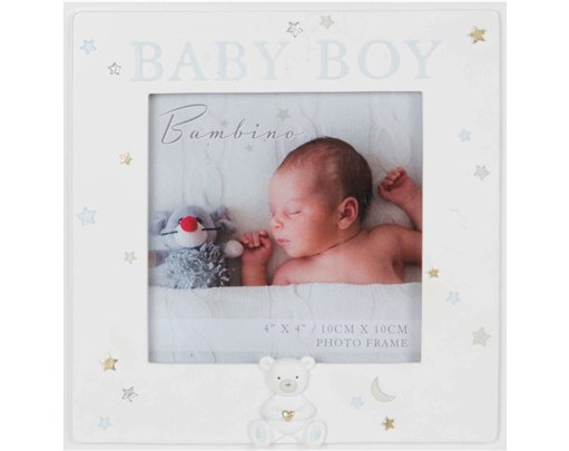 4x4in BAMBINO RESIN BABY BOY PHOTO FRAME