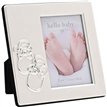 3x4in HELLO BABY SILVERPLATED FRAME WITH BOOTIES ICON