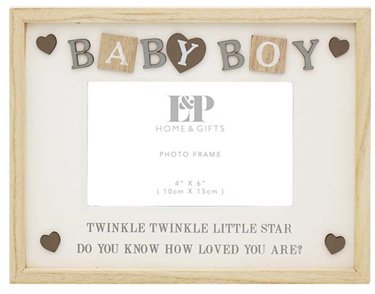 4x6in BABY BOY SENTIMENTS FRAME