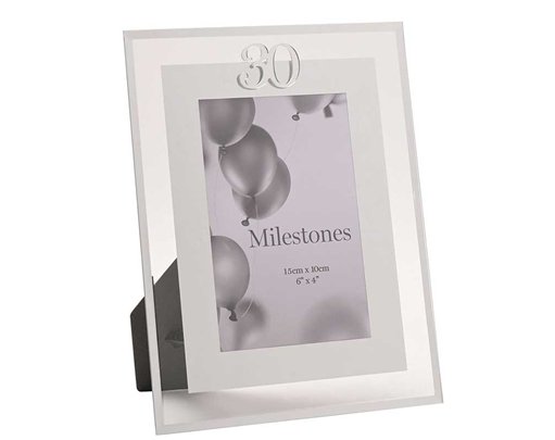 4x6in MILESTONES 30 MIRROR BORDER FRAME
