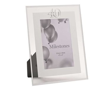 4x6in MILESTONES 40 MIRROR BORDER FRAME