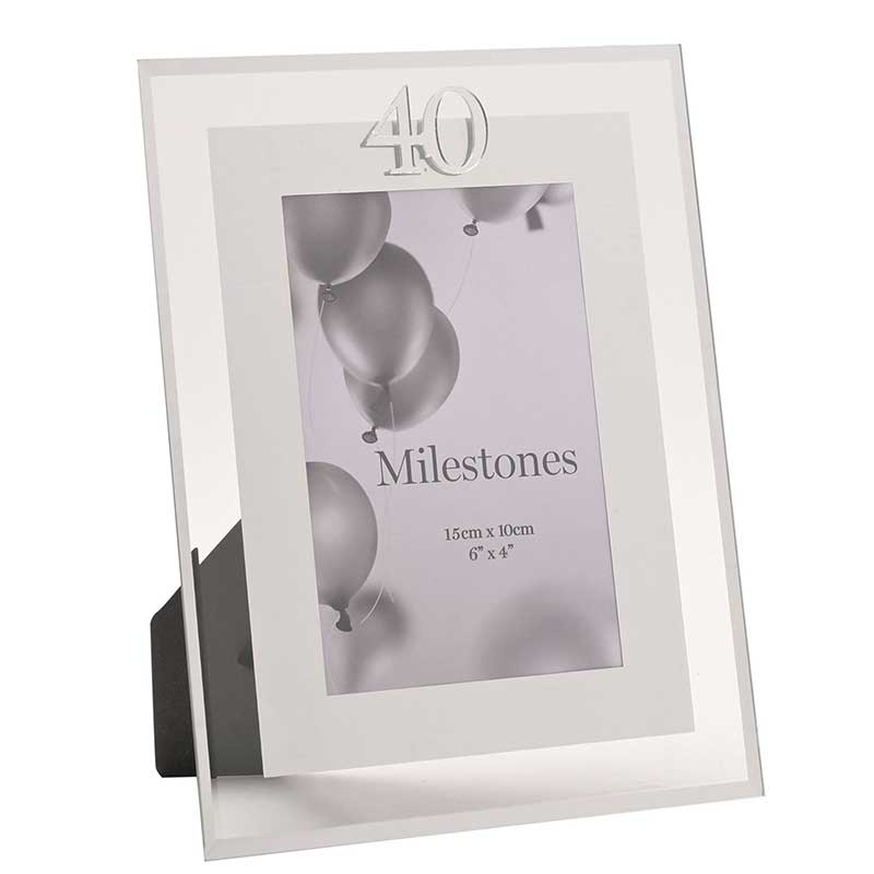 4x6in MILESTONES 40 MIRROR BORDER FRAME