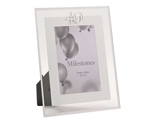 4x6in MILESTONES 40 MIRROR BORDER FRAME