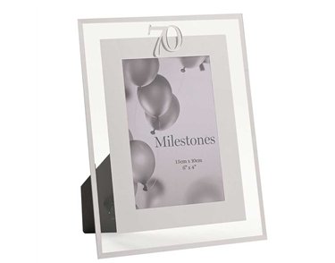 4x6in MILESTONES 70 MIRROR BORDER FRAME