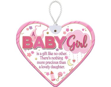 HEARTFELT BABY GIRL CERAMIC HEART