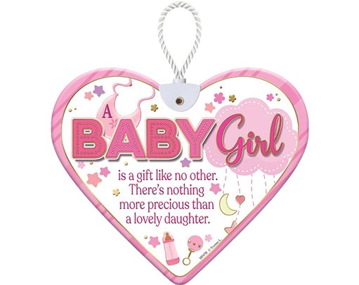 HEARTFELT BABY GIRL CERAMIC HEART