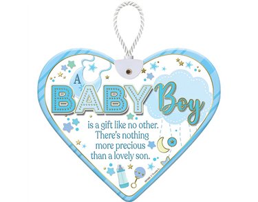 HEARTFELT BABY BOY CERAMIC HEART