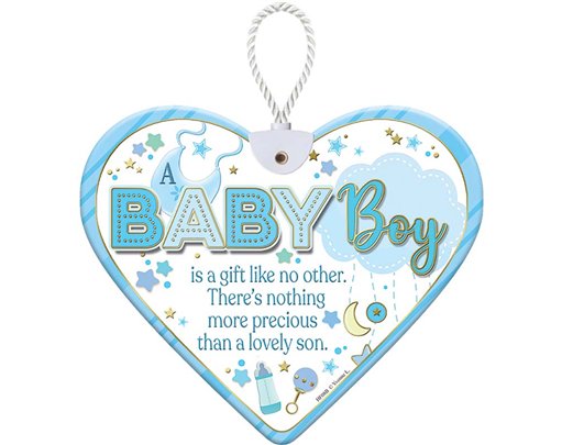 HEARTFELT BABY BOY CERAMIC HEART