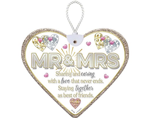 HEARTFELT MR & MRS CERAMIC HEART