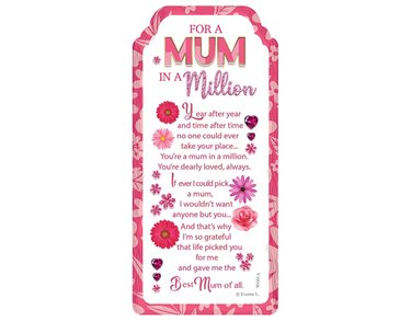 WORD GALLERY MUM IN A MILLION CERAMIC PLAQUE