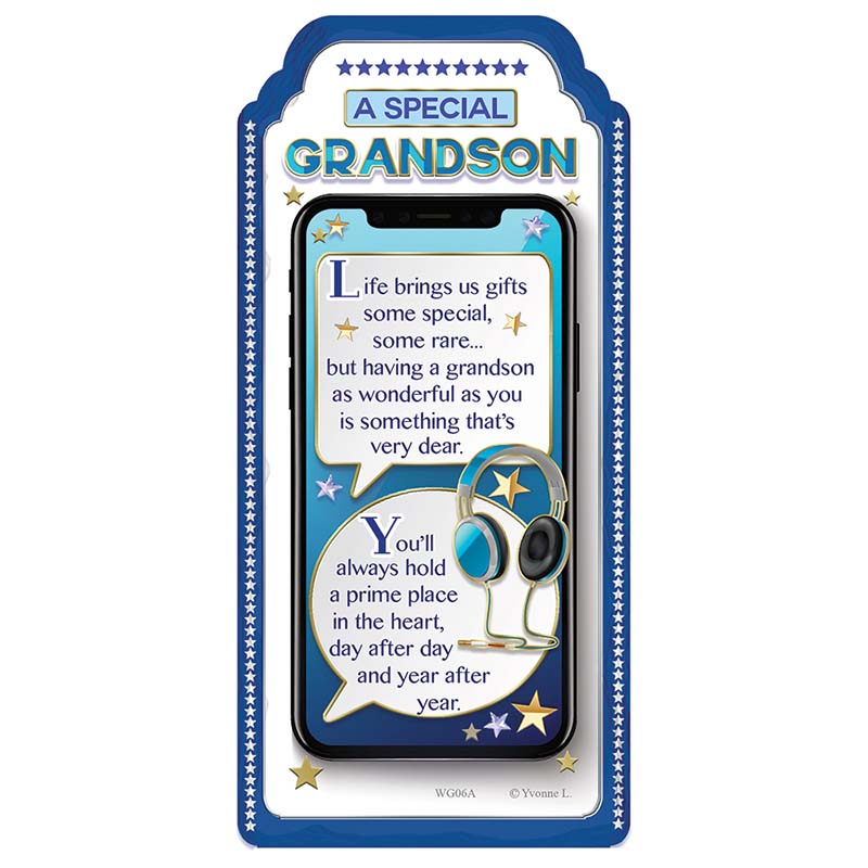 WORD GALLERY SPECIAL GRANDSON CERAMIC PLAQUE