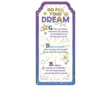 WORD GALLERY GO FOR YOUR DREAM CERAMIC PLAQUE