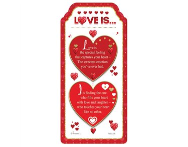 WORD GALLERY LOVE IS .... CERAMIC PLAQUE