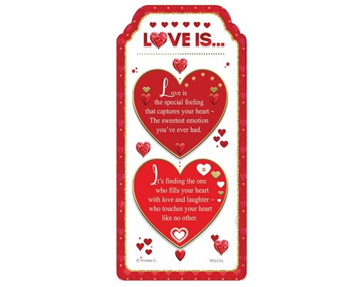 WORD GALLERY LOVE IS .... CERAMIC PLAQUE