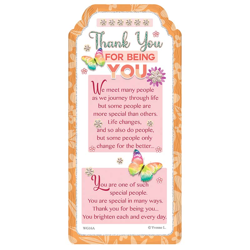 WORD GALLERY THANK YOU FOR BEING YOU CERAMIC PLAQUE