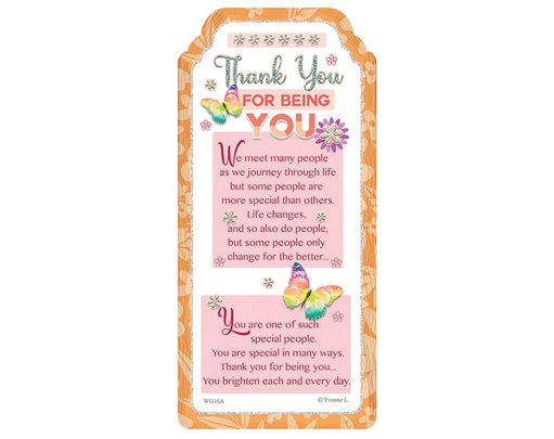 WORD GALLERY THANK YOU FOR BEING YOU CERAMIC PLAQUE