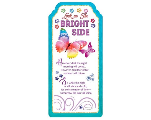 WORD GALLERY LOOK ON THE BRIGHT SIDE CERAMIC PLAQUE