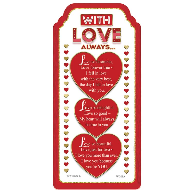 WORD GALLERY WITH LOVE ALWAYS CERAMIC PLAQUE