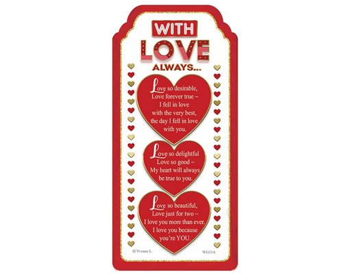 WORD GALLERY WITH LOVE ALWAYS CERAMIC PLAQUE