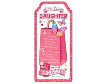 WORD GALLERY WITH LOVE DAUGHTER CERAMIC PLAQUE
