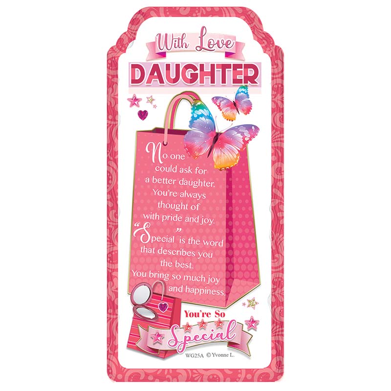 WORD GALLERY WITH LOVE DAUGHTER CERAMIC PLAQUE