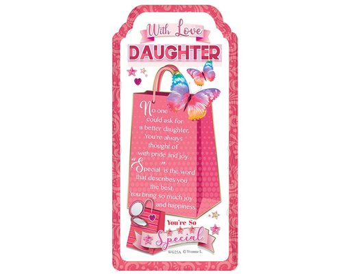 WORD GALLERY WITH LOVE DAUGHTER CERAMIC PLAQUE