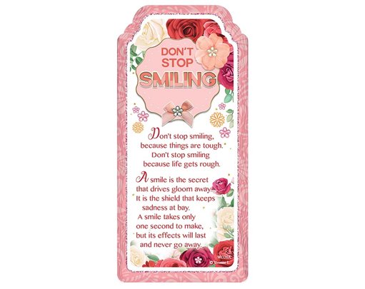 WORD GALLERY DON'T STOP SMILING CERAMIC PLAQUE