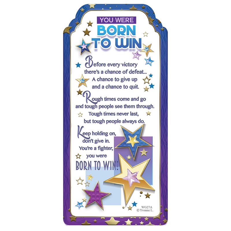 WORD GALLERY YOU WERE BORN TO WIN CERAMIC PLAQUE