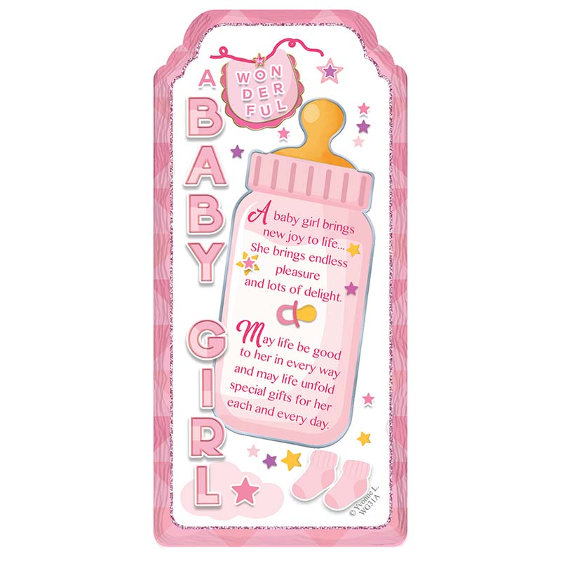 WORD GALLERY BABY GIRL CERAMIC PLAQUE